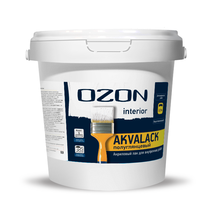 Лак акриловый OZON Akalack-interior АЛИМ-2,7   морозостойкая