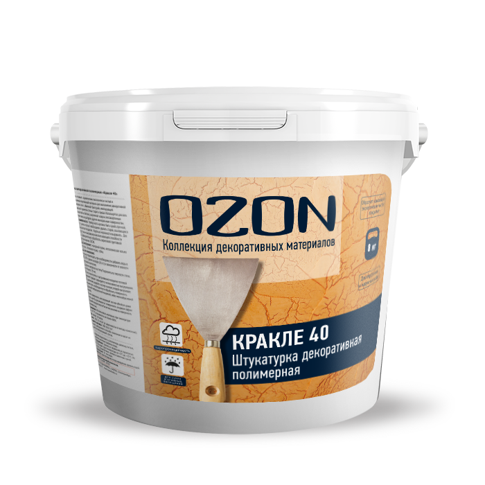 Штукатурка декоративная кракелюр "Кракле 40" КР-40-8 белая  морозостойкая
