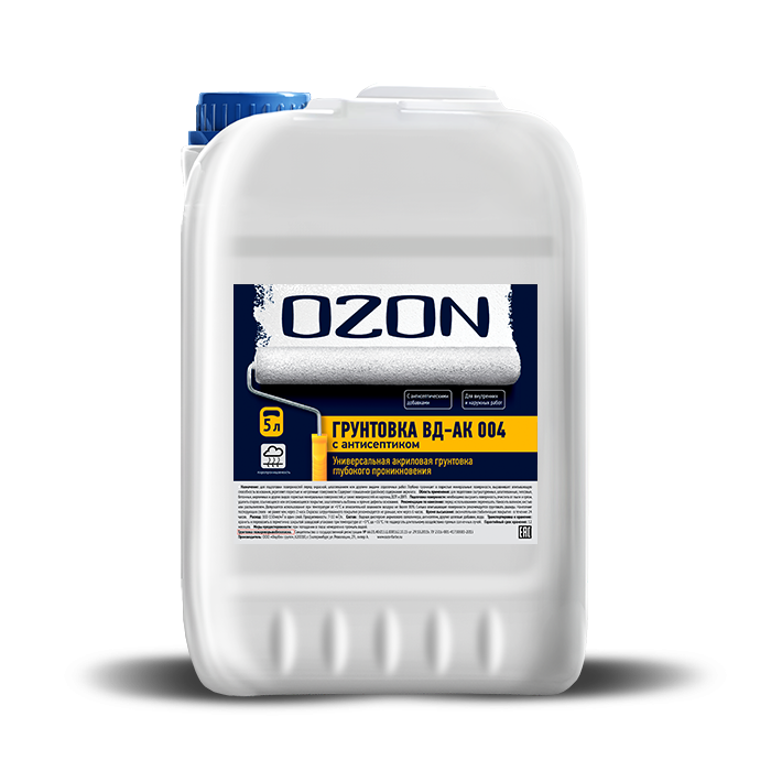 Грунтовка акриловая антисептическая против плесени OZON Basic ВД-АК-004(-10)-10   для работ при -10°С