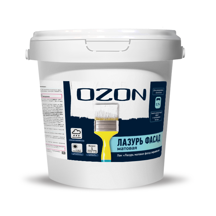 Лак "Лазурь матовая фасад" OZON ЛМФ-3   обычная