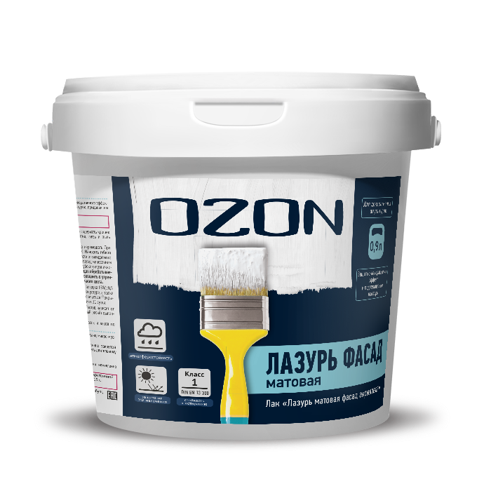 Лак "Лазурь матовая фасад" OZON ЛМФМ-1   морозостойкая