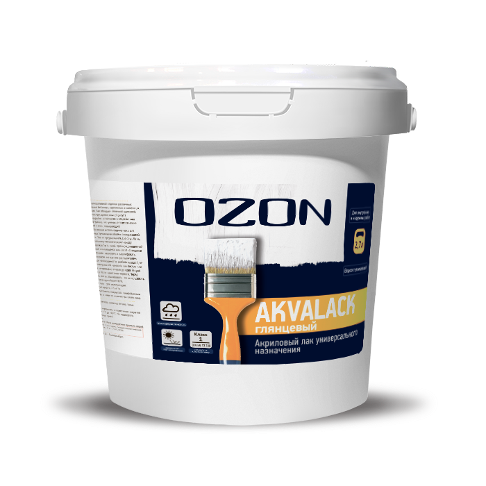 Лак акриловый по дереву для наружных работ OZON Akvalack АЛ-2,7   обычная