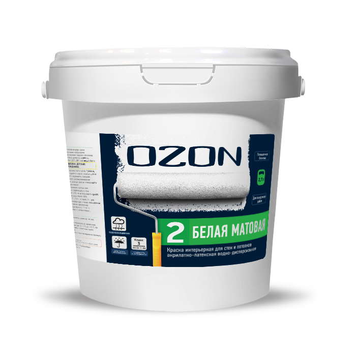 Краска интерьерная для обоев OZON-2 ВД-АК-222АМ-4,2 А (белая)  морозостойкая