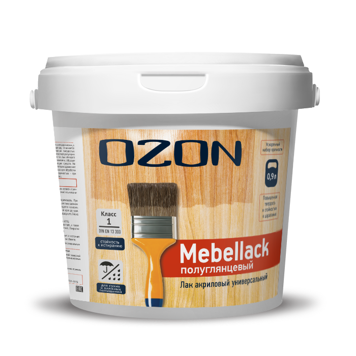 Лак для мебели и пола OZON Mebellack МЛ-0,9   обычная