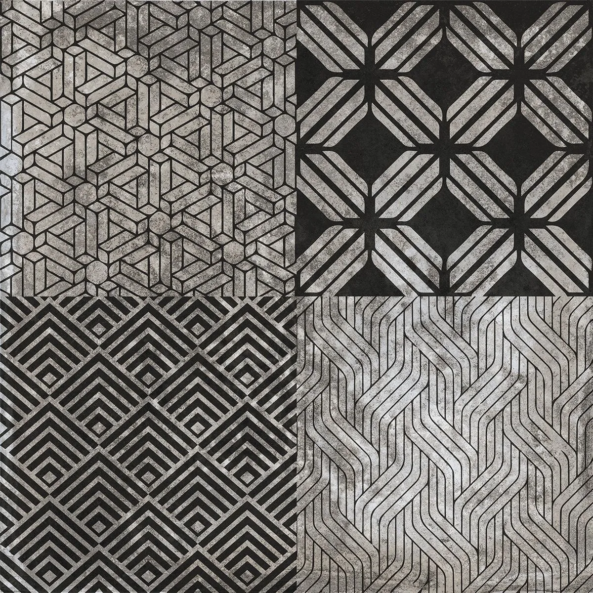 Керамогранит 40x40 черный Grasaro Rust Black G-185 d01