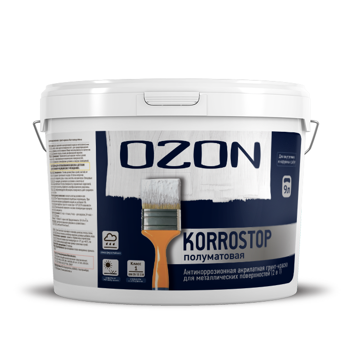 Краска для металла OZON Korrostop (3 в 1) ВД-АК-155СМ-10 С (бесцветная)  морозостойкая