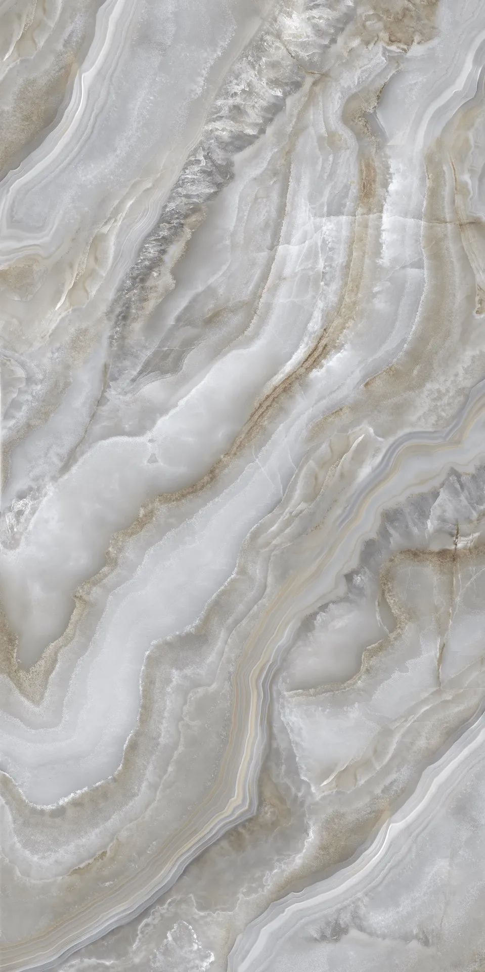 Керамогранит 162х324 серый Laminam Diamond Onice Grigio Lucidato Starlit