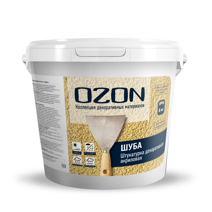 Штукатурка декоративная камешковая "Шуба" 2,0мм ШБ-2,0-8 белая  обычная