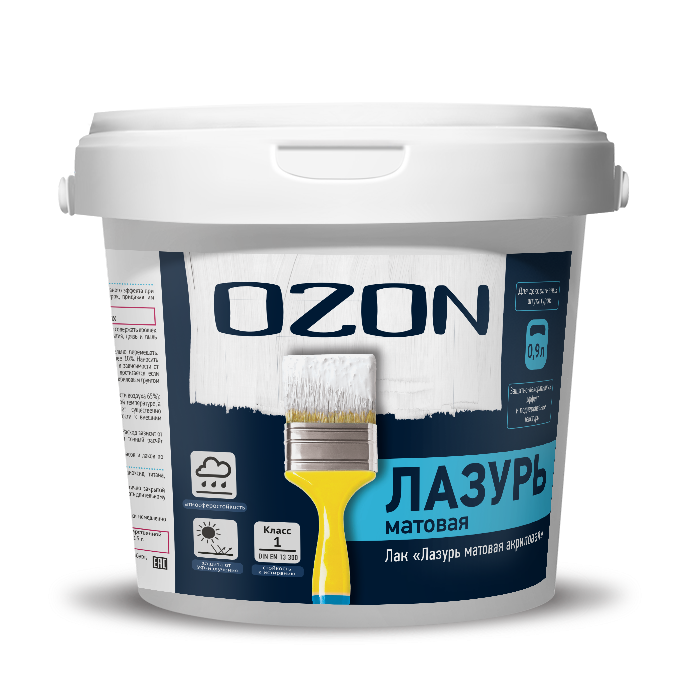 Лак "Лазурь матовая" для декоративной штукатурки OZON ЛММ-1   морозостойкая