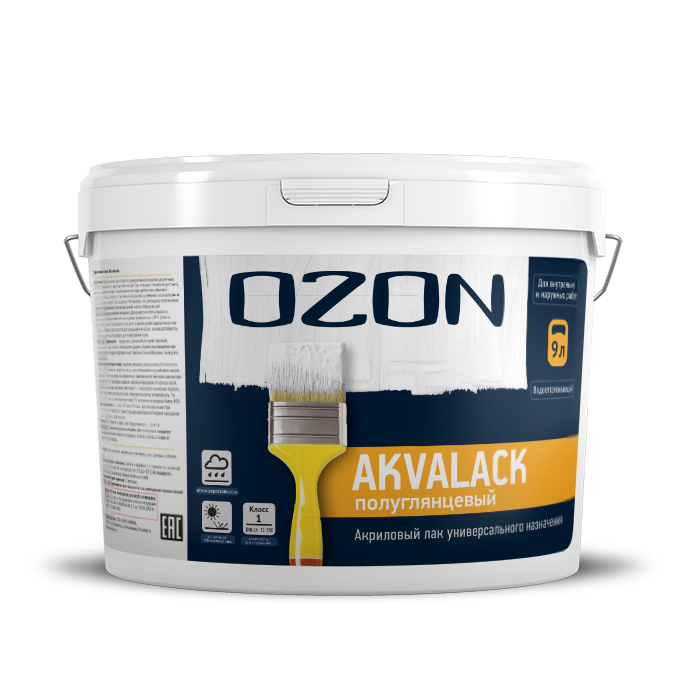 Лак акриловый по дереву для наружных работ OZON Akvalack АЛМ-9   морозостойкая