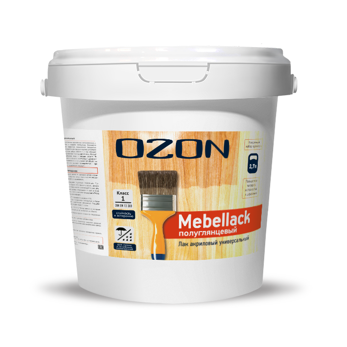 Лак для мебели и пола OZON Mebellack МЛ-2,7   обычная