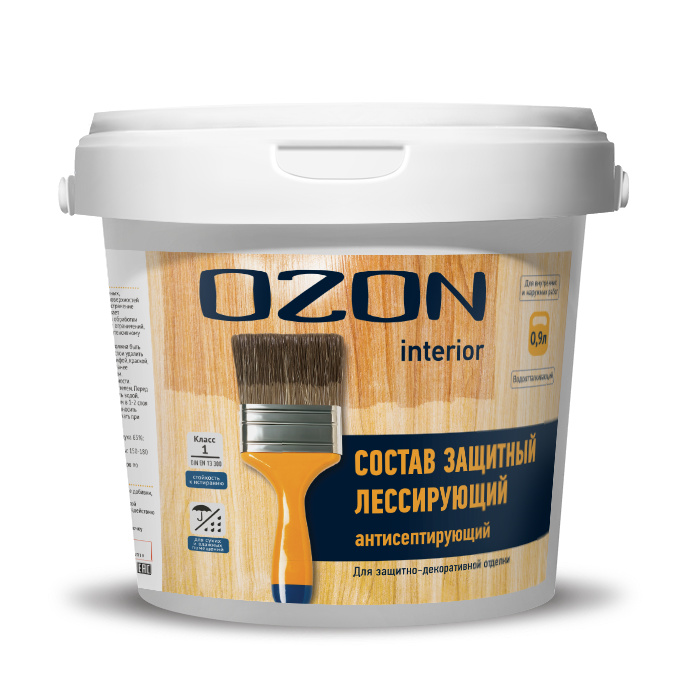Антисептический защитный лессирующий лак для дерева OZON ЛА-0,9   обычная