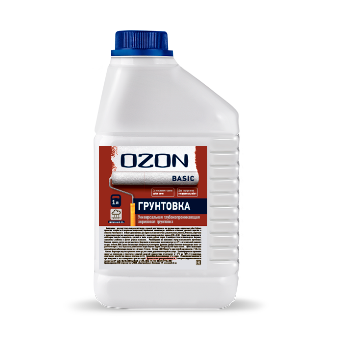 Грунтовка акриловая глубокого проникновения OZON Basic ВД-АК-012-1   обычная