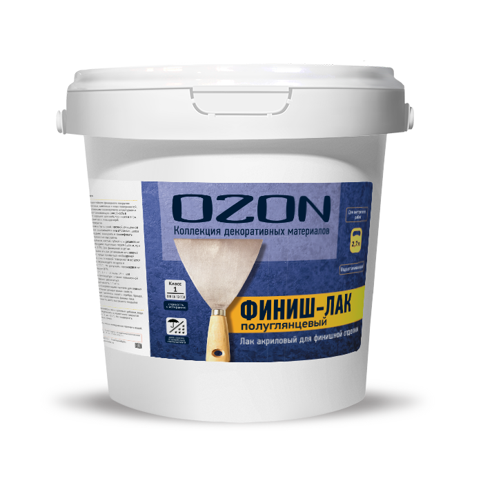 Финиш-лак для декоративной штукатурки OZON ФЛМ-2,7   морозостойкая