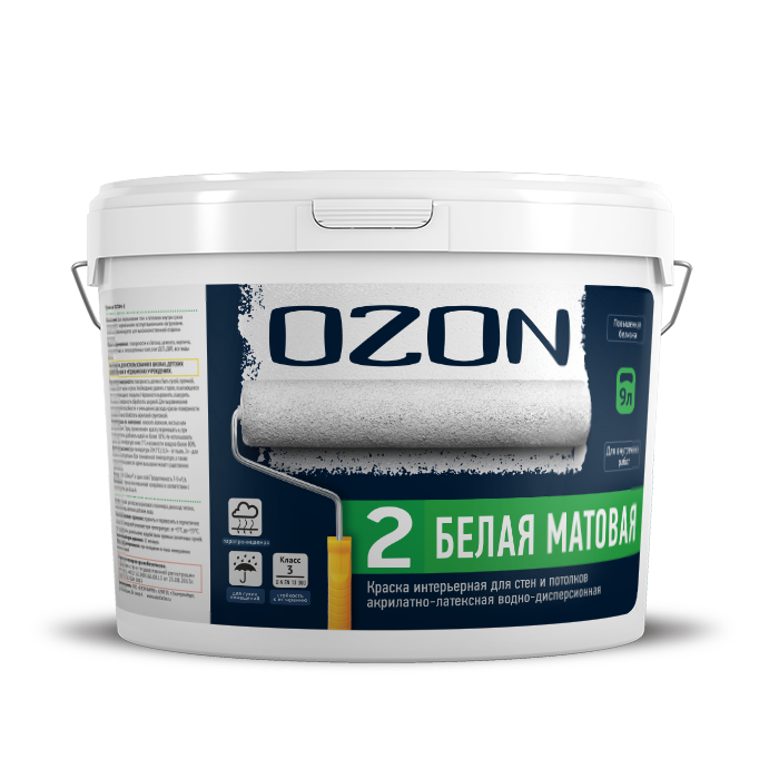 Краска интерьерная для обоев OZON-2 ВД-АК-222А-14 А (белая)  обычная