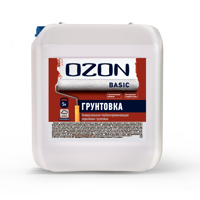 Грунтовка акриловая глубокого проникновения OZON Basic ВД-АК-012М-5   морозостойкая